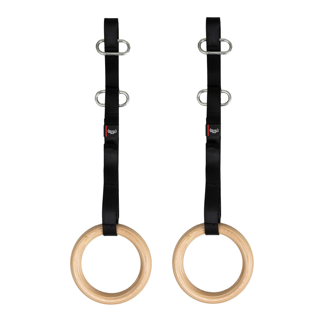 SMAI Wooden Gym Rings — Easy Straps pair product photograph