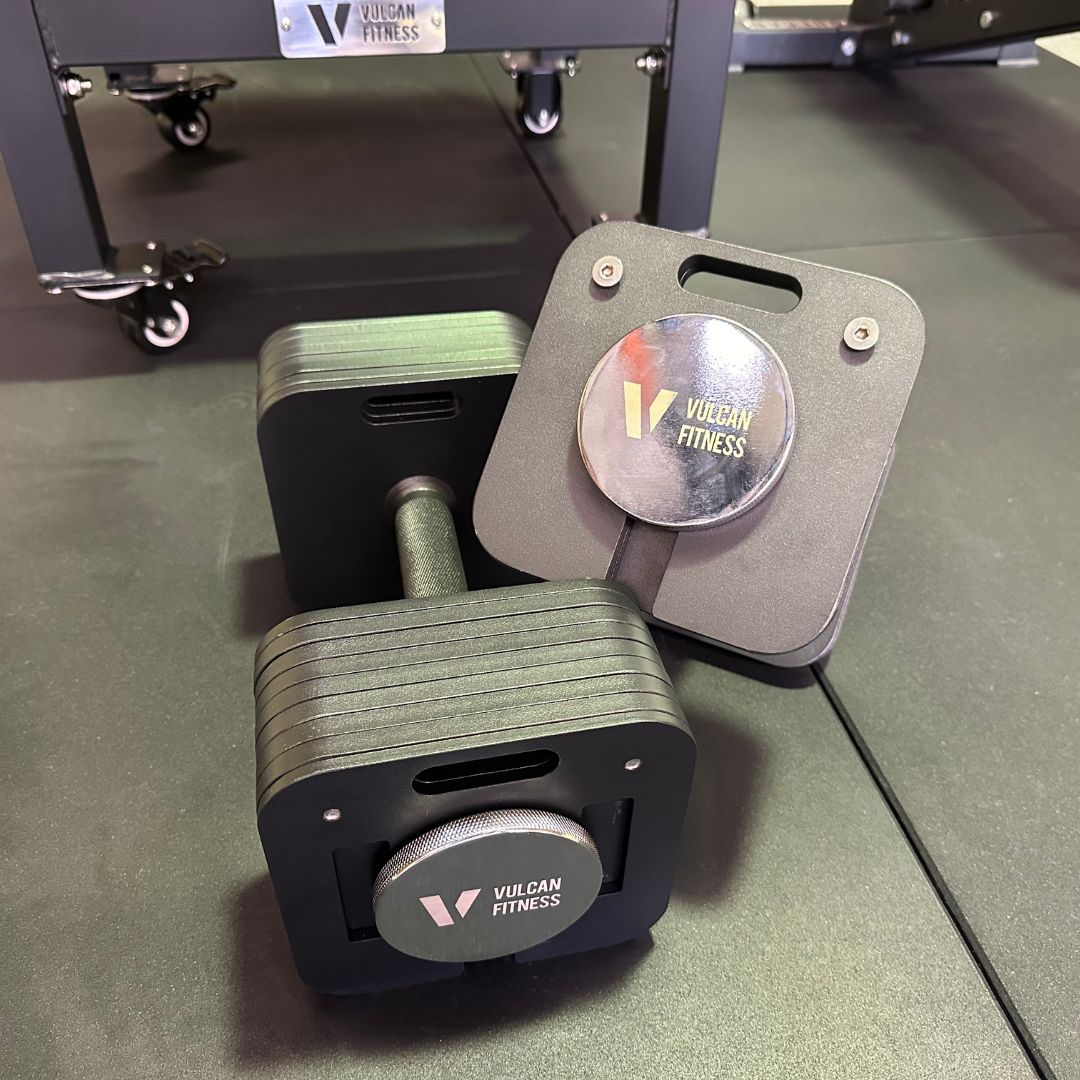 VULCAN Adjustable Dumbbells — advertised 36 kg per hand